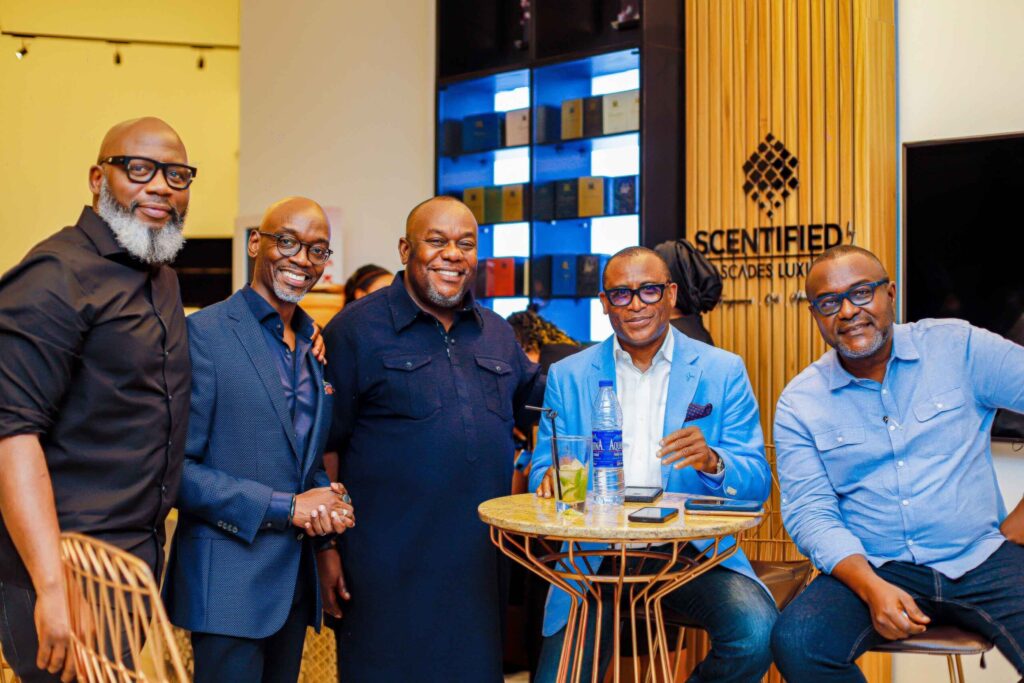 From left Victor Abhulime (CEO - Real Banc), Dr Yemi Amusan, Chike Memeh, Dr Kingsley Umadia (Chairman, Airtel Payment Service Bank) and Barr. Conrad Memeh (Partner, Praxis Legal)